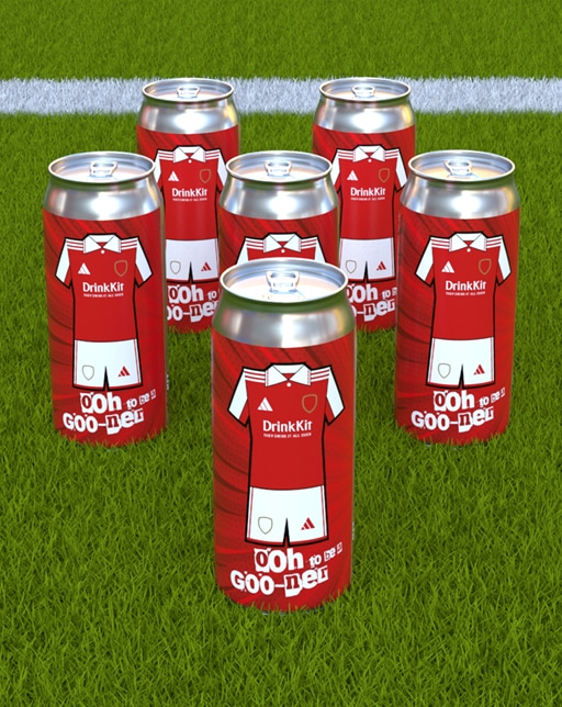 Arsenal Home Kit Inspired Beer 6x440ml can pack