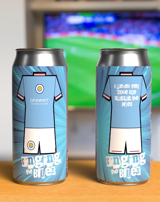 Manchester City Home Kit Inspired Beer 6x440ml can pack